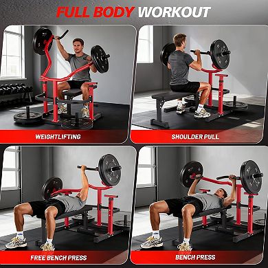 Heavy Duty Chest Press Machine Adjustable Flat Bench, Independent Converging Arms, Smooth Bearings