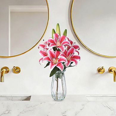 6 Real Touch Lilies for Wedding & Home