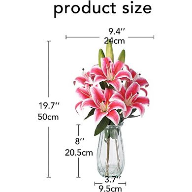 6 Real Touch Lilies for Wedding & Home