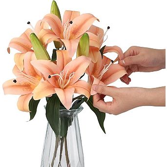 6 Real Touch Lilies for Wedding & Home