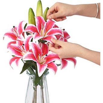 6 Real Touch Lilies for Wedding & Home