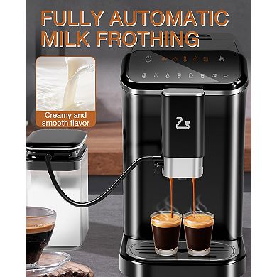Fully Automatic Coffee Maker Machine with Touchscreen Grinder and Frother