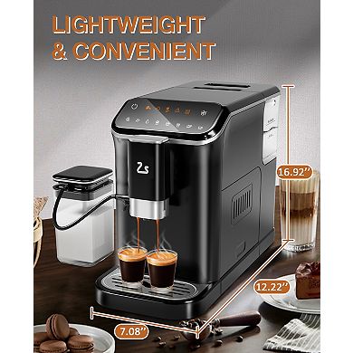 Fully Automatic Coffee Maker Machine with Touchscreen Grinder and Frother