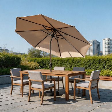 ANIXOL Crank Tilt Ventilated Polyester Fabric & Iron Patio Umbrella