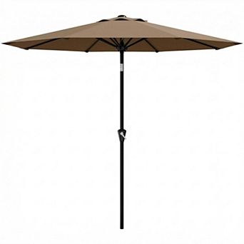 ANIXOL Crank Tilt Ventilated Polyester Fabric & Iron Patio Umbrella