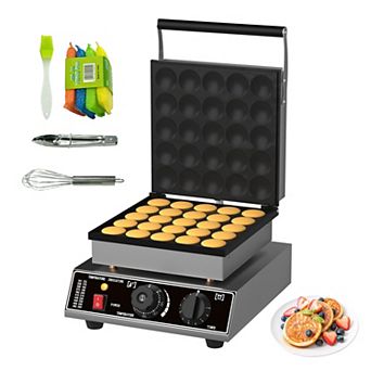 Professional 25 Hole Mini Pancake Maker Nonstick Stainless Steel Baker with Timer Control