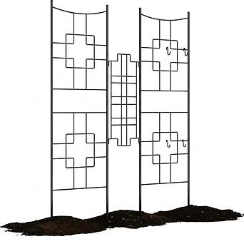 No Dig Dog Fence Outdoor Animal Barrier with Gate Decorative Garden Fence Panels for Yard