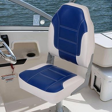 2 Pack High Back Folding Boat Seats, Fishing Chairs with Thick Sponge Padding, Fold-Down Design