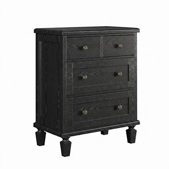 Vintage Wooden 4 Drawer Dresser Chest Storage Organizer Cabinet