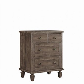 Vintage Wooden 4 Drawer Dresser Chest Storage Organizer Cabinet