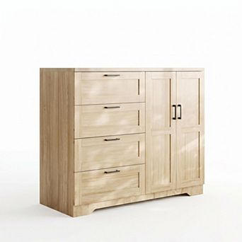 Wooden Wardrobe Armoire Closet Storage Organizer Cabinet Dresser with Drawers