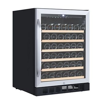 Single Zone Wine Fridge Refrigerator LED Touch Display Lockable Glass Door