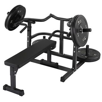 Heavy Duty Chest Press Machine Adjustable Flat Bench, Independent Converging Arms, Smooth Bearings