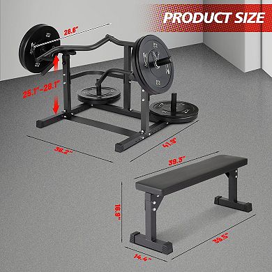 Heavy Duty Chest Press Machine Adjustable Flat Bench, Independent Converging Arms, Smooth Bearings