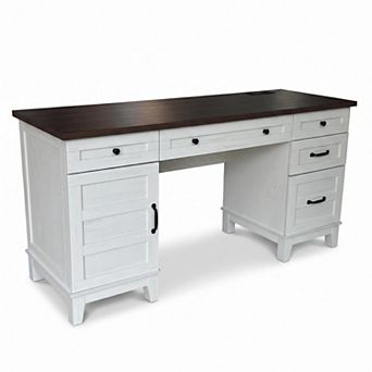 ANIXOL Functional Storage Office Desk with Charging Ports & Durable Construction
