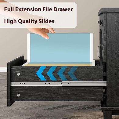 ANIXOL Functional Storage Office Desk with Charging Ports & Durable Construction