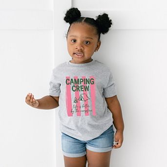 Camping Crew Stripes - Toddler Short Sleeve Graphic T-Shirt