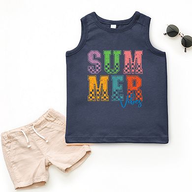 Summer Vibes Checkered - Toddler Graphic Tank