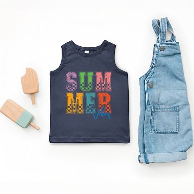 Summer Vibes Checkered - Toddler Graphic Tank