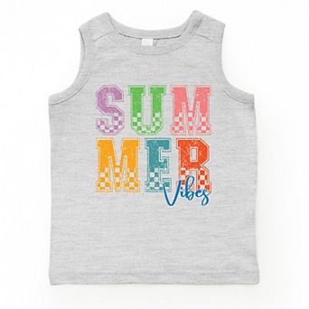 Summer Vibes Checkered - Toddler Graphic Tank