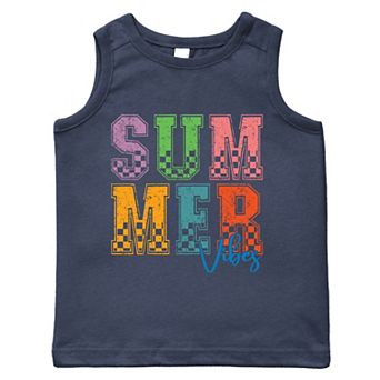 Summer Vibes Checkered - Toddler Graphic Tank
