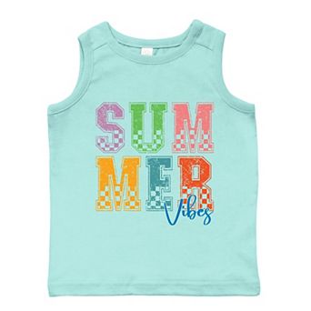 Summer Vibes Checkered - Toddler Graphic Tank