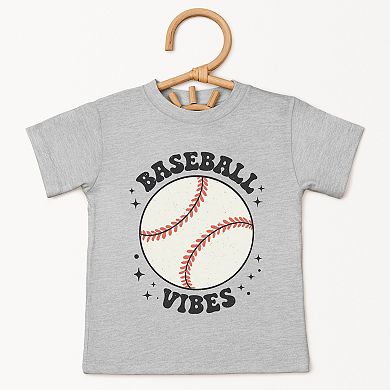 Vintage Baseball Vibes - Toddler Short Sleeve Graphic T-Shirt
