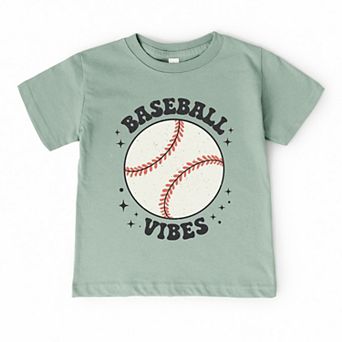 Vintage Baseball Vibes - Toddler Short Sleeve Graphic T-Shirt