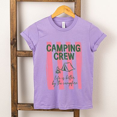 Camping Crew Stripes - Youth Short Sleeve Graphic T-Shirt
