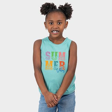 Summer Vibes Checkered - Youth Tank Top