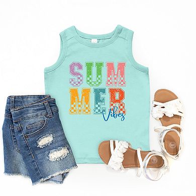 Summer Vibes Checkered - Youth Tank Top