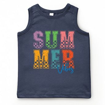 Summer Vibes Checkered - Youth Tank Top