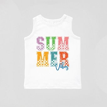 Summer Vibes Checkered - Youth Tank Top