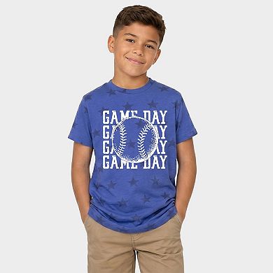 Distressed Game Day Baseball - Youth Short Sleeve Star Tee
