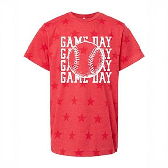 Distressed Game Day Baseball - Youth Short Sleeve Star Tee