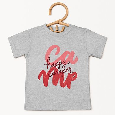 Happy Camper Cursive - Toddler Short Sleeve Graphic T-Shirt