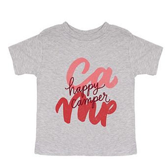 Happy Camper Cursive - Toddler Short Sleeve Graphic T-Shirt