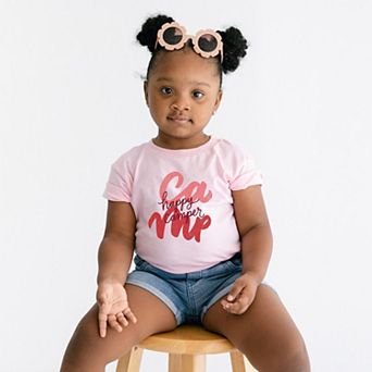 Happy Camper Cursive - Toddler Short Sleeve Graphic T-Shirt