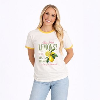 Farm Fresh Lemons Zest of Summer - Women's Ringer Graphic T-Shirt