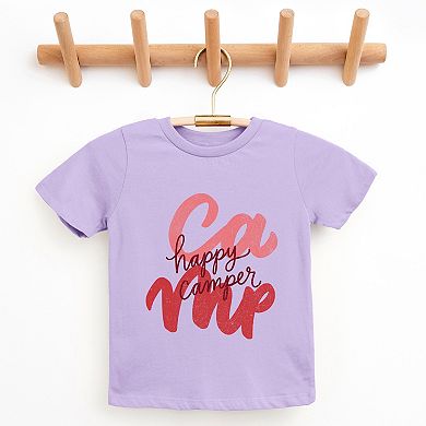 Happy Camper Cursive - Youth Short Sleeve Graphic T-Shirt
