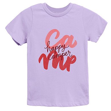 Happy Camper Cursive - Youth Short Sleeve Graphic T-Shirt