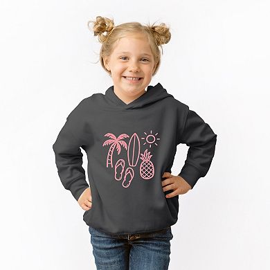 Beach Elements Outline - Toddler Hoodie