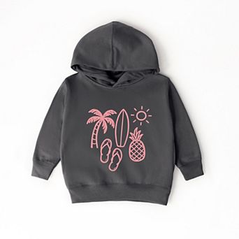 Beach Elements Outline - Toddler Hoodie