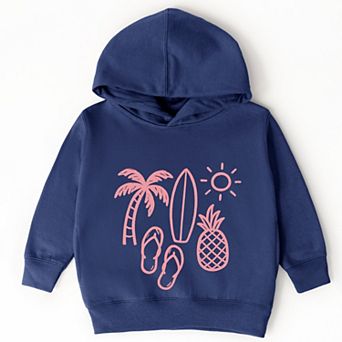 Beach Elements Outline - Toddler Hoodie