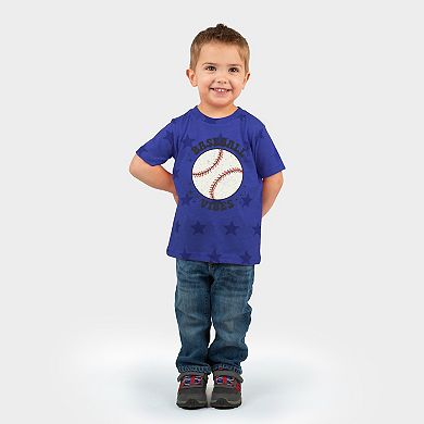 Vintage Baseball Vibes - Toddler Short Sleeve Star Tee