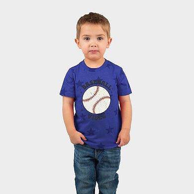 Vintage Baseball Vibes - Toddler Short Sleeve Star Tee