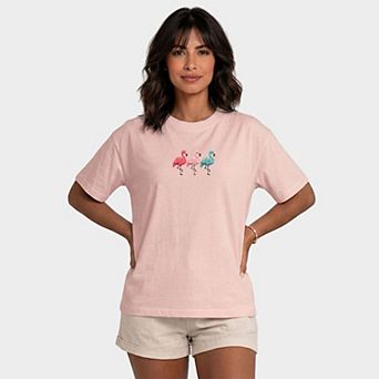Three Flamingos - Women's Relaxed Boxy Tee