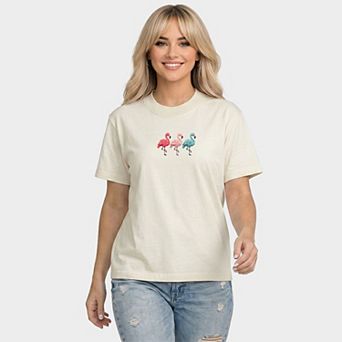 Three Flamingos - Women's Relaxed Boxy Tee