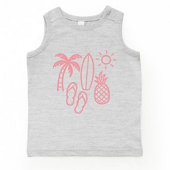 Beach Elements Outline - Youth Tank Top