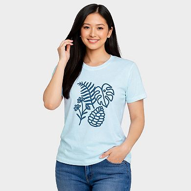 Blue Plants Outline - Women's Short Sleeve Graphic T-Shirt